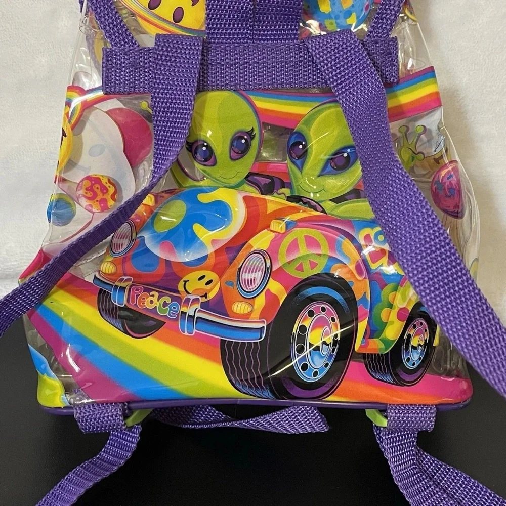 Lisa Frank Vintage 90s Zorbit & Zoomer Rainbow Alien Clear Mini Backpack